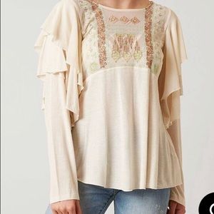 Free People Ruffled Long Sleeve